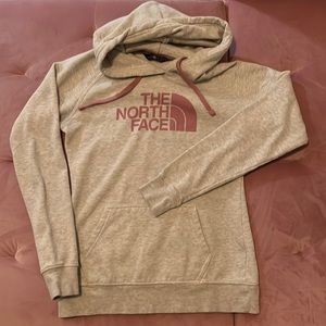 The North Face gray and pink sweatshirt hoodie size small